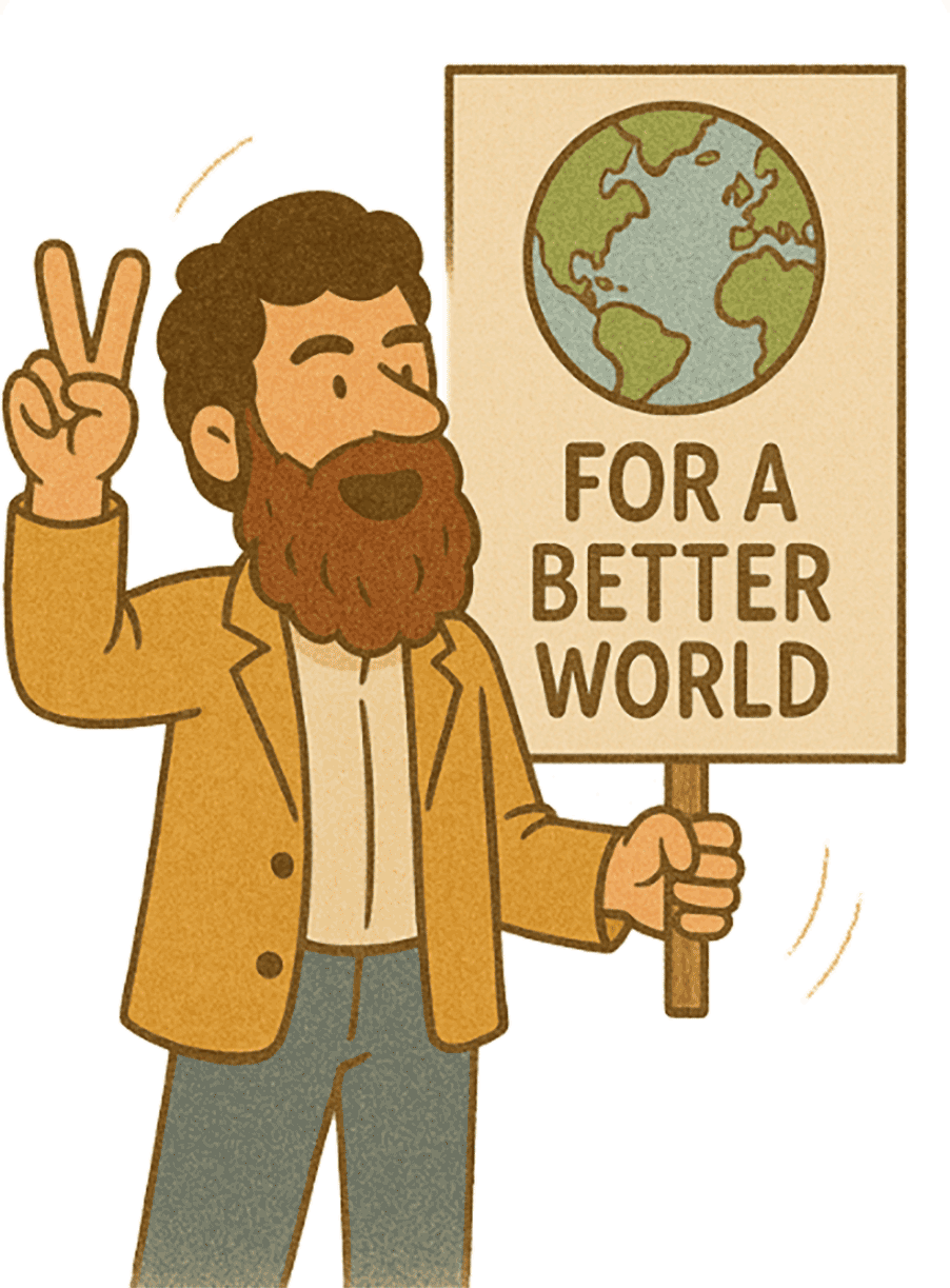 character - Michael with sign